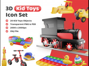 Kid Toys Icon Pack 3D Model
