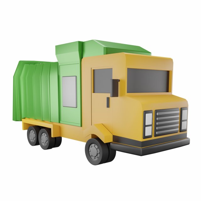 Garbage Truck 3D 模型 .c4d .max .obj .3ds .fbx .stl .blend