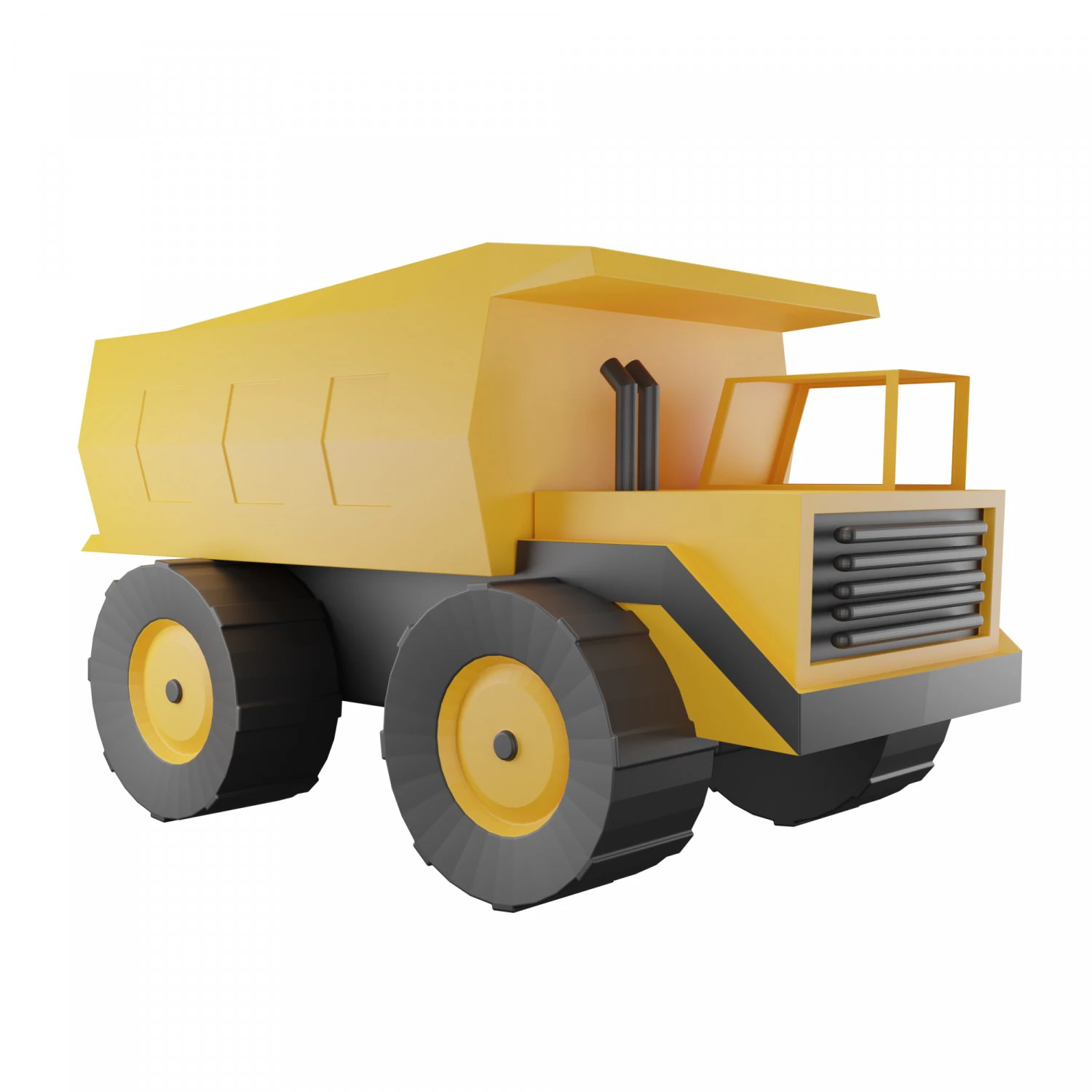 Yellow Truck 3D Model .c4d .max .obj .3ds .fbx .stl .blend