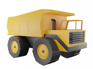 पीला ट्रक 3D मॉडल