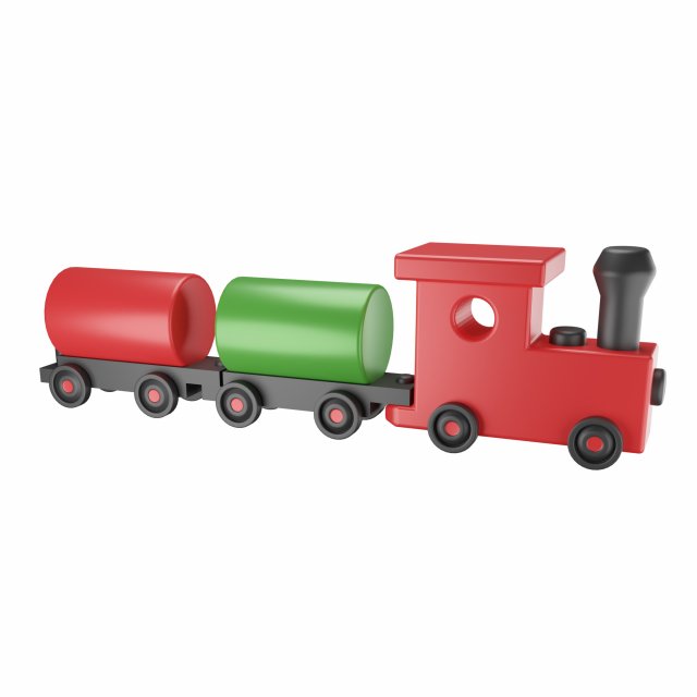 Wooden Toy Train 3D 模型 .c4d .max .obj .3ds .fbx .stl .blend 