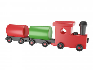 Wooden Toy Train 3D Model