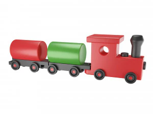 लकड़ी की खिलौना ट्रेन 3D मॉडल