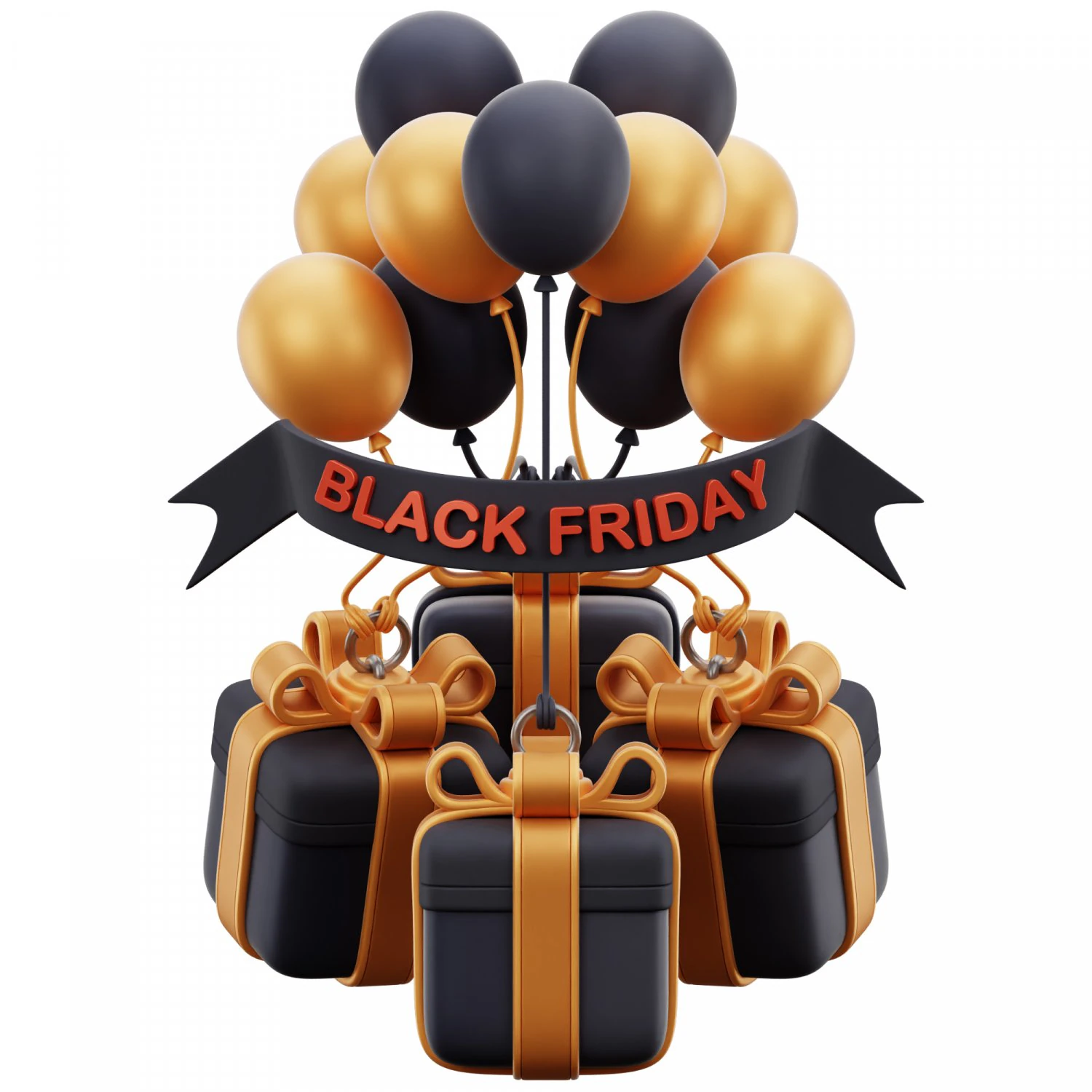 Balloon Black Friday Sale 3D Icon 3D Model .c4d .max .obj .3ds .fbx .stl .blend 
