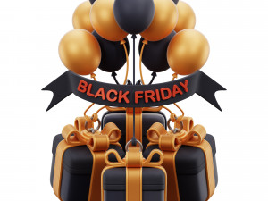 Balloon Black Friday Sale 3D Icon 3D Model