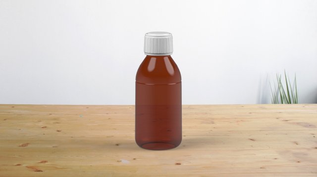 Amber glass bottle 100ml Modèle 3D .c4d .max .obj .3ds .fbx .stl .blend 
