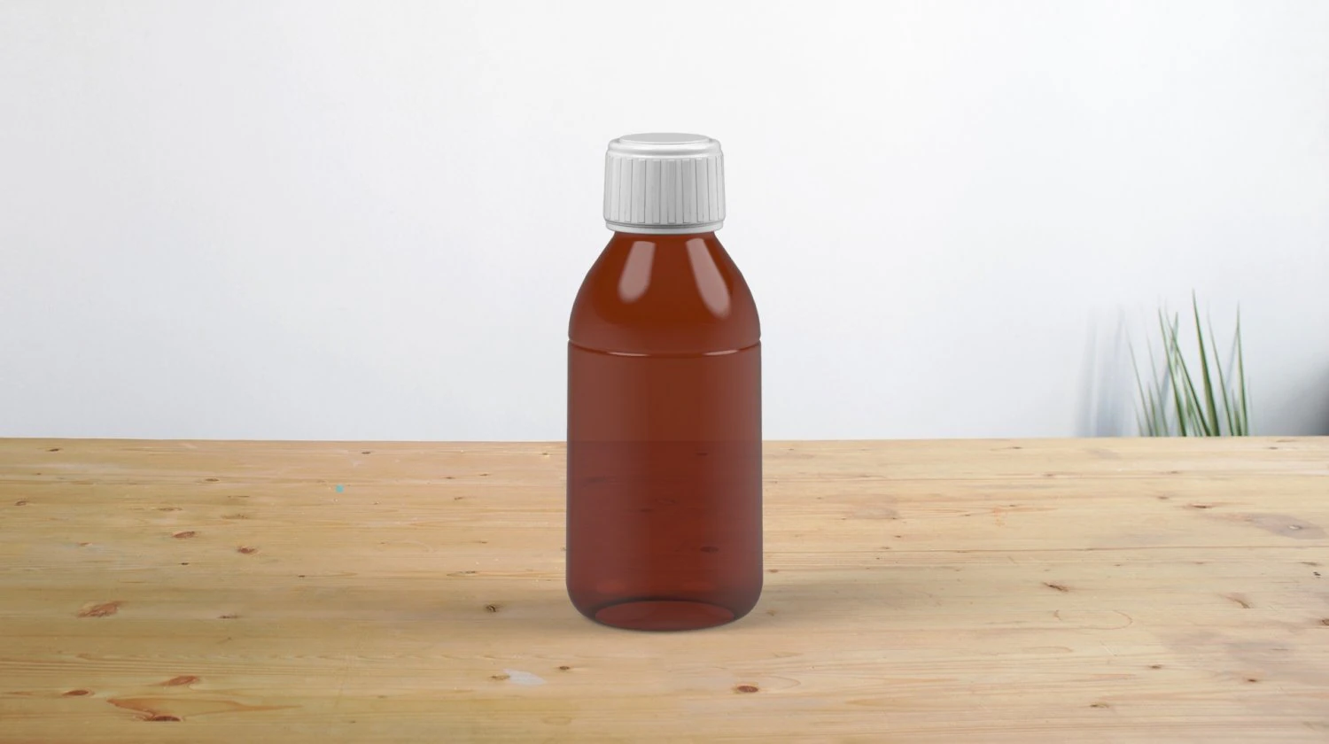 Amber glass bottle 100ml 3D Model .c4d .max .obj .3ds .fbx .stl .blend