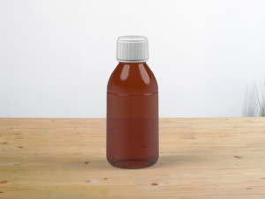 Amber glass bottle 100ml 3D Model