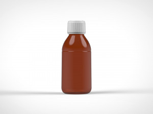 Amber glass bottle 100ml Modèle 3D