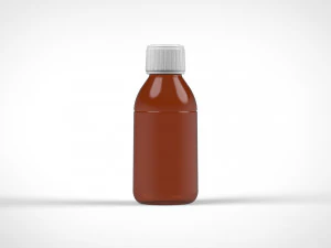 Amber glass bottle 100ml 3D Model