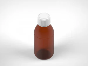 Amber glass bottle 100ml 3D Model