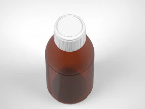 Amber glass bottle 100ml 3D Model