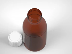 Amber glass bottle 100ml 3D Model