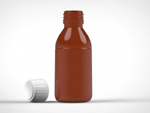 Amber glass bottle 100ml Modèle 3D