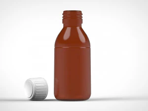 Amber glass bottle 100ml 3D Model