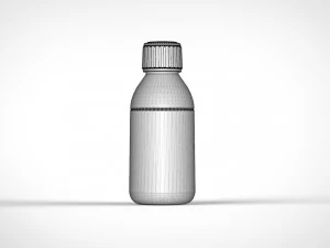 Amber glass bottle 100ml 3D Model