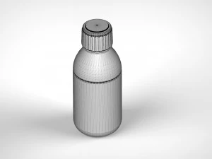 Amber glass bottle 100ml 3D Model