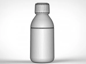 Amber glass bottle 100ml 3D Model