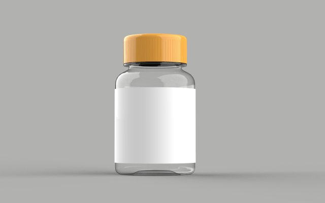 Supplement glass bottle 3D Model .c4d .max .obj .3ds .fbx .stl .blend 