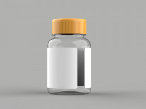Supplement glass bottle 3D Model