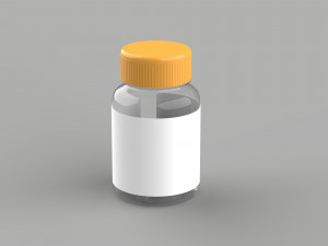 Supplement glass bottle 3D Model