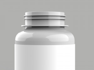 Supplement glass bottle 3D Model