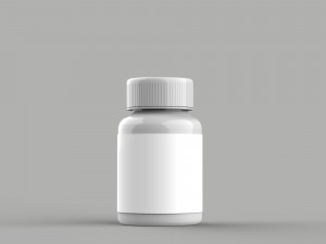 Supplement glass bottle 3D Model