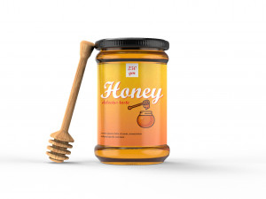 Honey jar and dipper Modelo 3D