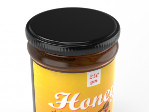 Honey jar and dipper 3D Model