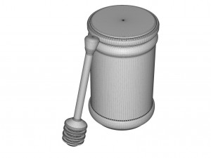 Honey jar and dipper 3D Model