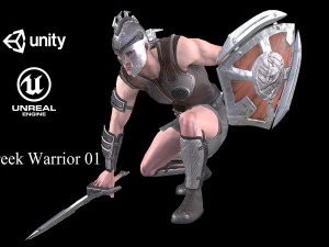Greek Warrior 01 3D Model