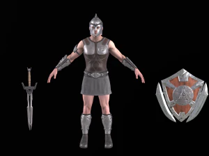 Greek Warrior 01 3D Model