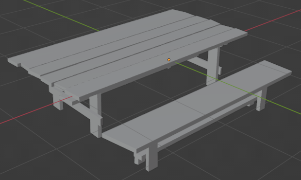 Wooden table and bench 3D मॉडल .c4d .max .obj .3ds .fbx .stl .blend 