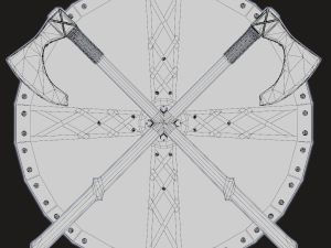 Shield with axes 3D Model