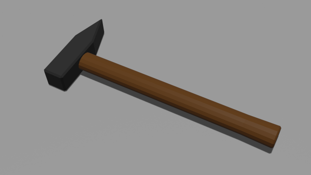 Low poly hammer 3D Модель .c4d .max .obj .3ds .fbx .stl .blend