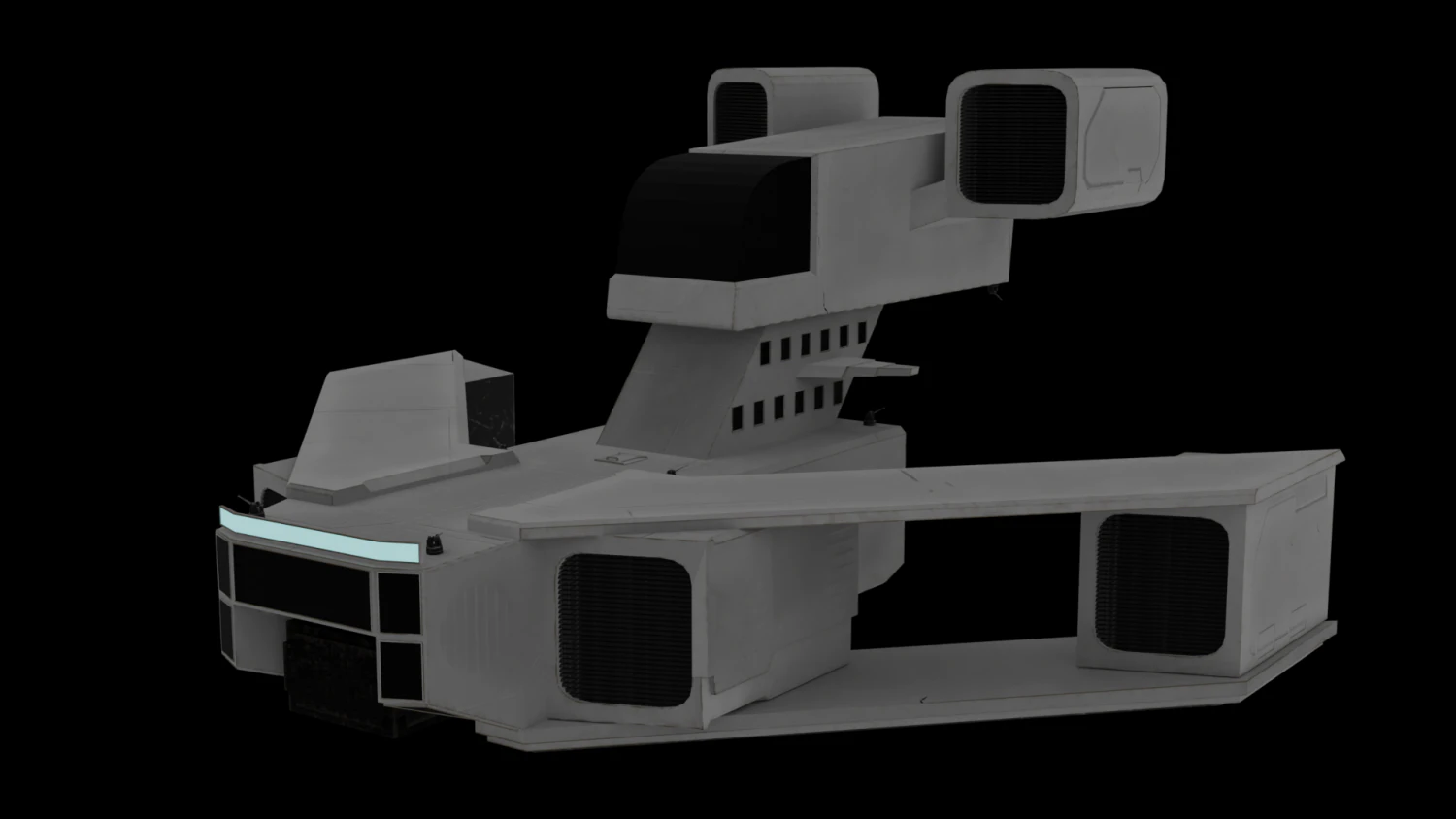 Spacecraft Low-poly 3D Model .c4d .max .obj .3ds .fbx .stl .blend 