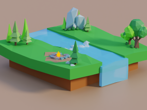 Outdoor low poly 3D 模型