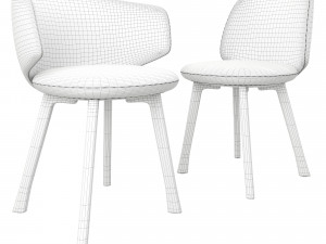 Chair with armrests By MDF Italia 3D Model