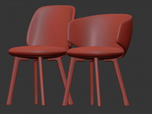 Chair with armrests By MDF Italia 3D Model