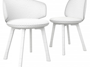 Chair with integrated cushion By MDF Italia 3D 모델