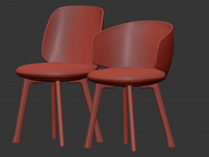 Chair with integrated cushion By MDF Italia 3D 모델