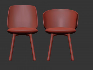 Chair with integrated cushion By MDF Italia 3D 모델