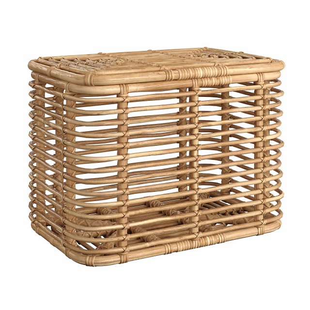 1960s Italian Bamboo Rattan Bohemian French Riviera Basket Container Modello 3D .c4d .max .obj .3ds .fbx .stl .blend 
