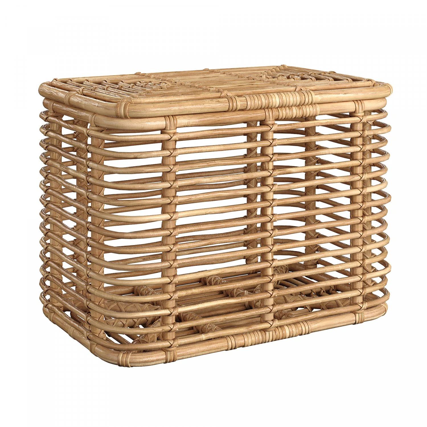 1960s Italian Bamboo Rattan Bohemian French Riviera Basket Container 3D Model .c4d .max .obj .3ds .fbx .stl .blend 