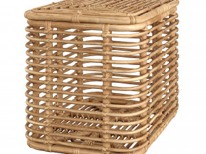 1960s Italian Bamboo Rattan Bohemian French Riviera Basket Container Modello 3D