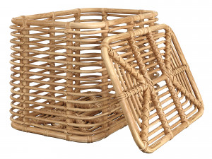 1960s Italian Bamboo Rattan Bohemian French Riviera Basket Container Modello 3D