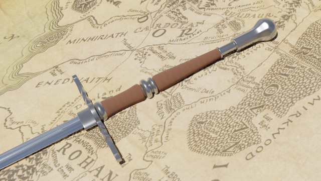 Sword Glamdr 3D-Modell .c4d .max .obj .3ds .fbx .stl .blend 