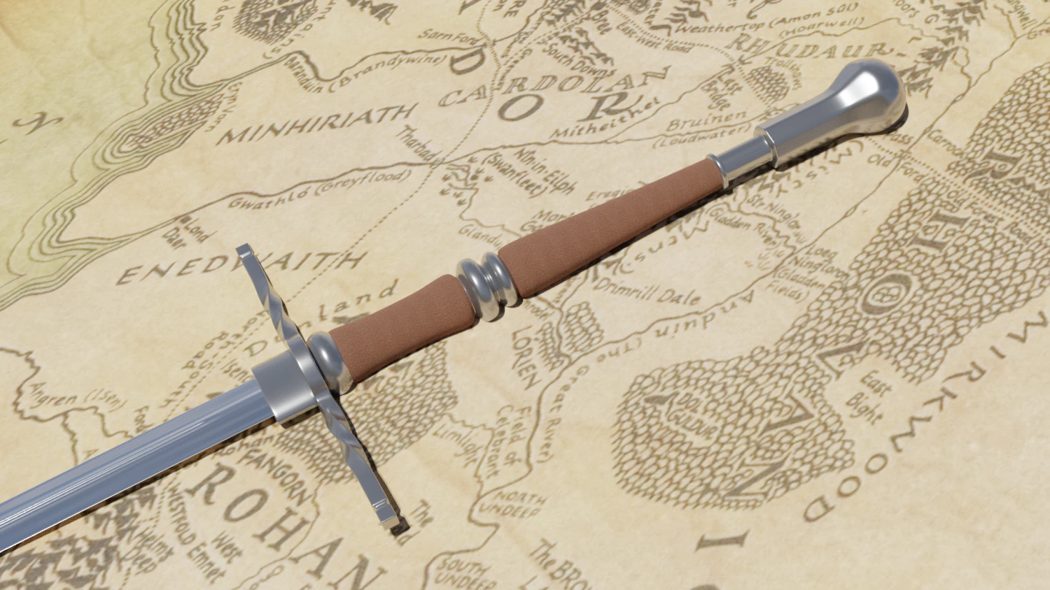 Sword Glamdr 3D Model .c4d .max .obj .3ds .fbx .stl .blend 
