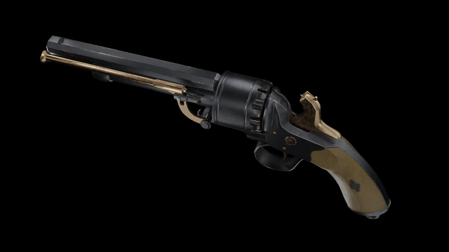Revolver Lemat 1856 3D Model .c4d .max .obj .3ds .fbx .stl .blend 