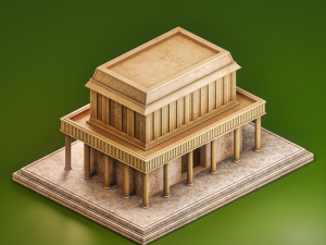 Pack of 4 stylized buildings CG Textures